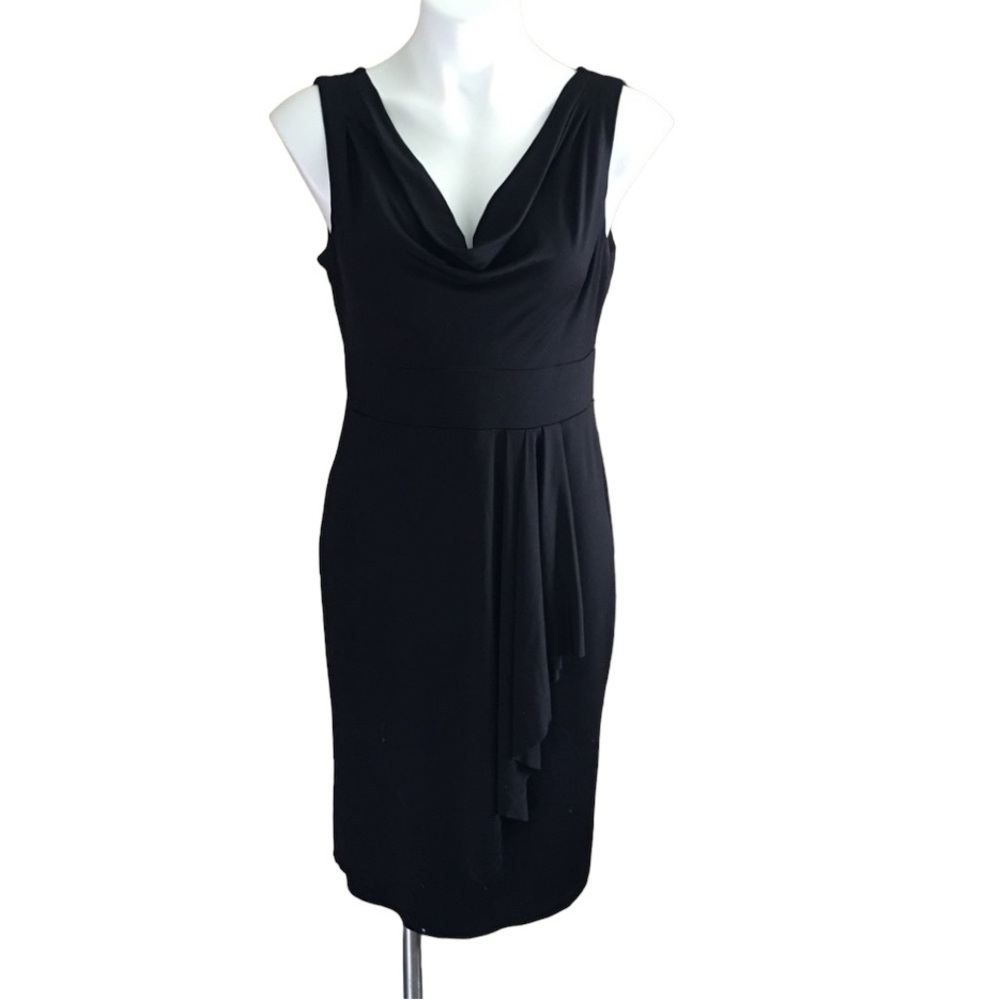 Maurices Little Black Dress Swoop Neck Gather Dress size Medium
